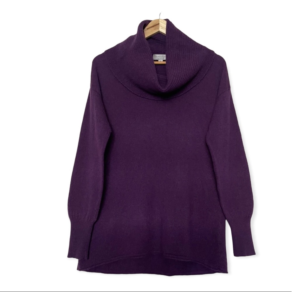 Purple Cashmere Cowl Neck Sweater